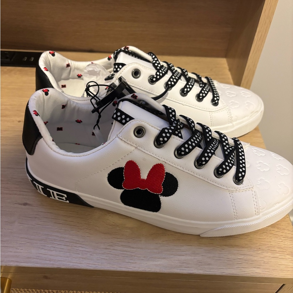 Disney Kids Sneakers - White with Black and Red Details